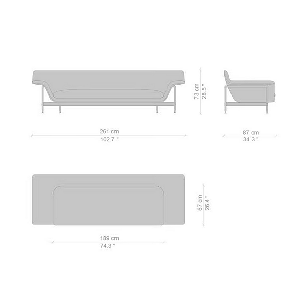 Divano angolare in tessuto Esosoft CASSINA 580 fabbrica CASSINA dall'Italia. Foto №20