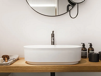 Lavabo da appoggio in Cristalplant AGAPE Immersion fabbrica Agape dall'Italia