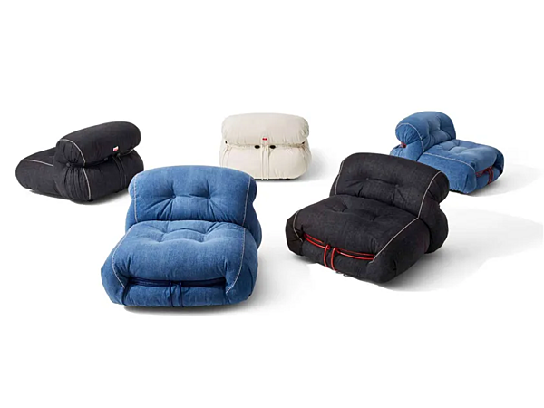 Poltrona in tessuto denim Soriana CASSINA fabbrica CASSINA dall'Italia. Foto №8