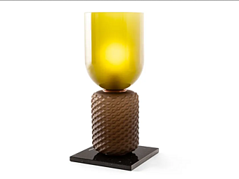 Lampada da tavolo in vetro soffiato con base in marmo CASSINA Ficupala