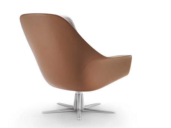 Poltrona girevole in pelle con base a 5 razze e braccioli FLEXFORM Sveva fabbrica FLEXFORM dall'Italia. Foto №5
