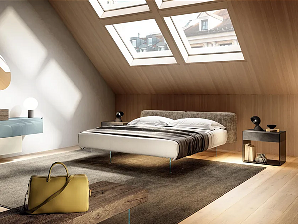 Letto matrimoniale in tessuto con testata imbottita Air Soft LAGO 1562 1562 fabbrica LAGO dall'Italia. Foto №1