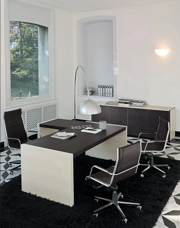 Scrivania executive in legno a forma di L con cassetti Blade i 4 Mariani fabbrica i 4 Mariani dall'Italia. Foto №3