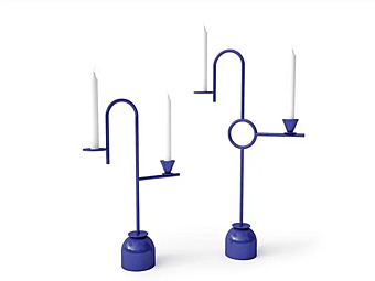 Portacandele in metallo blu Cappellini Portacandele in metallo blu Cappellini fabbrica Cappellini dall'Italia