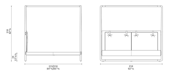 Letto a baldacchino in pelle POLTRONA FRAU Volare fabbrica POLTRONA FRAU dall'Italia. Foto №8