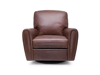 Poltrona girevole in pelle con braccioli Blues Marinelli Home M1286