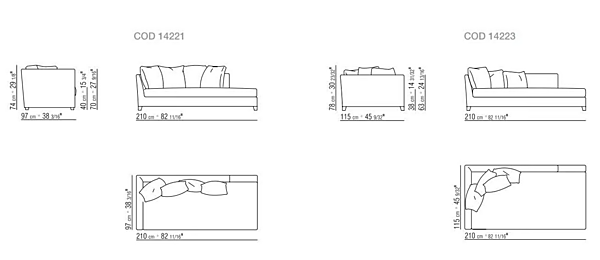 Letto giorno in tessuto con copertura removibile FLEXFORM VICTOR LARGE fabbrica FLEXFORM dall'Italia. Foto №3