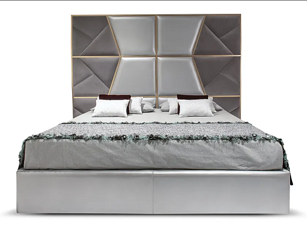 Letto matrimoniale con testata imbottita Mondrian CORTEZARI fabbrica CORTE ZARI dall'Italia. Foto №1