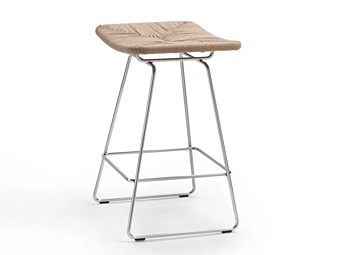 Sgabello alto in paglia con base a slitta FLEXFORM ECHOES