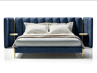 Letto matrimoniale con pannello imbottito e comodini integrati IBISCO PLUS Black Tie