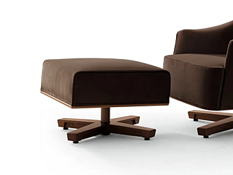 Pouf in tessuto con base a 4 razze GIORGETTI Mobius