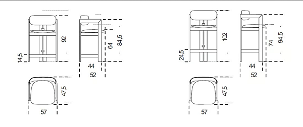 Sgabello in legno massello con schienale Gallotti&Radice 0419 fabbrica Gallotti & Radice dall'Italia. Foto №2