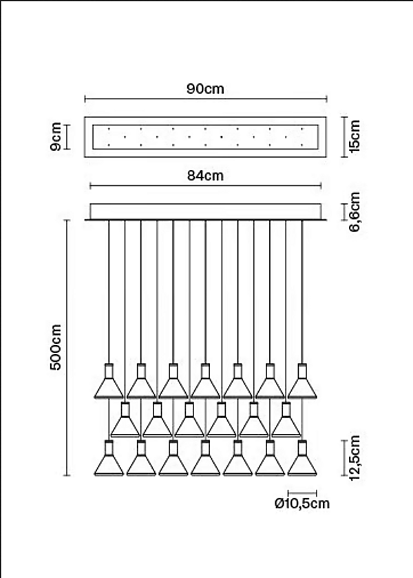 Lampada a sospensione in vetro borosilicato LED Multispot Polair Fabbian fabbrica Fabbian dall'Italia. Foto №9