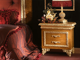 Tavolino da notte rettangolare con cassetti A.R. Arredamenti Royal 786