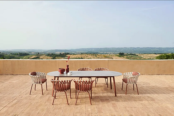Sedia da giardino in alluminio verniciato a polvere con braccioli Emma Cross VARASCHIN 24810/24811, 24810L/24811L fabbrica VARASCHIN dall'Italia. Foto №18