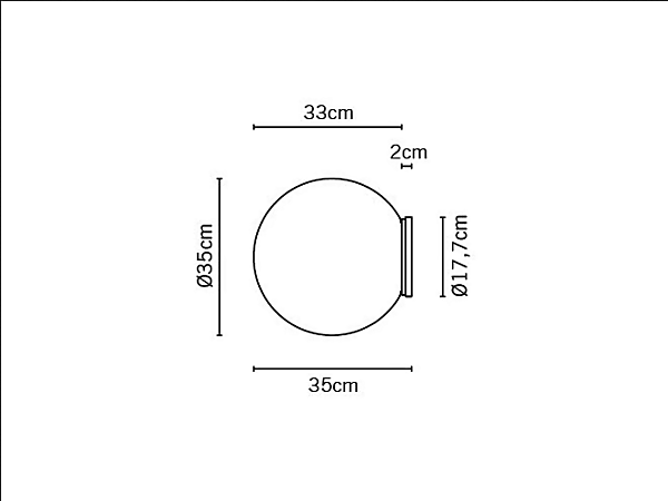 Lampada da parete in vetro soffiato Fabbian collezione Lumi Sfera fabbrica Fabbian dall'Italia. Foto №11
