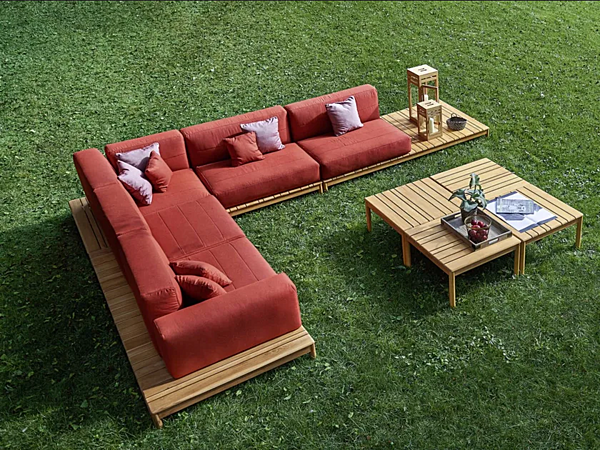 Divano angolare in tessuto da giardino BARCODE VARASCHIN fabbrica VARASCHIN dall'Italia. Foto №1