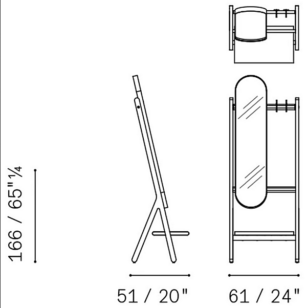 Specchio ovale freestanding in vetro REN POLTRONA FRAU fabbrica POLTRONA FRAU dall'Italia. Foto №4