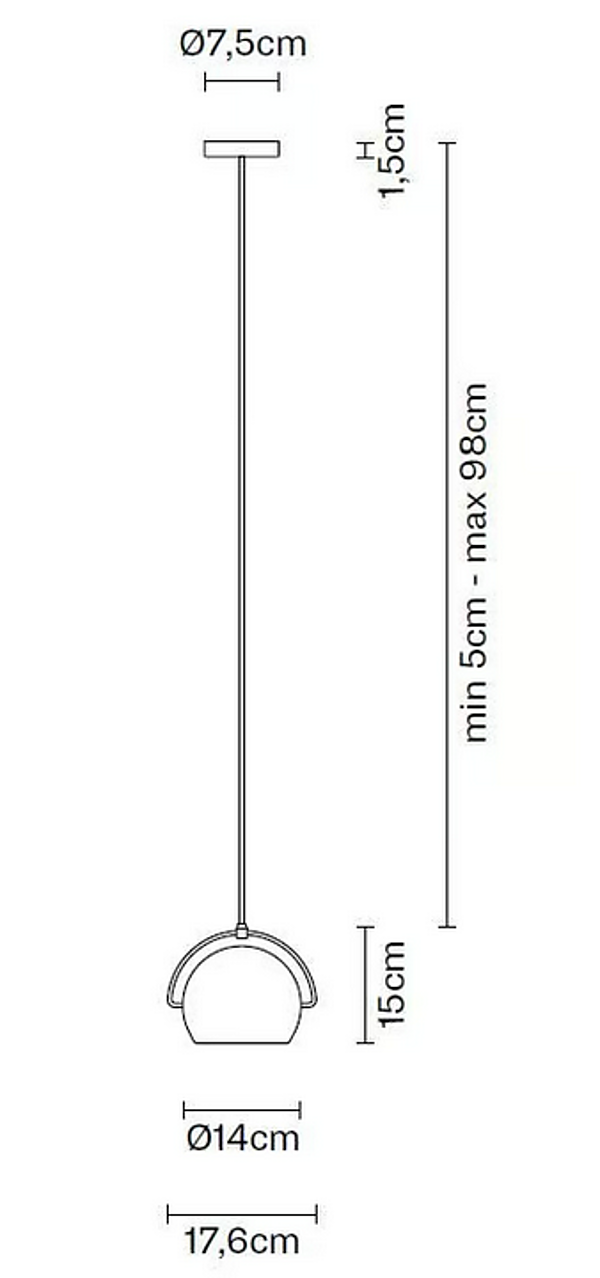 Lampada a sospensione in metallo cromato bianco Fabbian Beluga fabbrica Fabbian dall'Italia. Foto №10