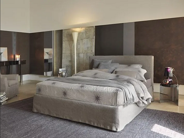 Letto matrimoniale con testiera imbottita Notturno Flou Shabby Chic fabbrica Flou dall'Italia. Foto №4