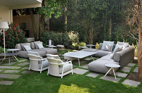 Tavolino da caffè rettangolare in pietra Zefiro outdoor FLEXFORM fabbrica FLEXFORM dall'Italia. Foto №4