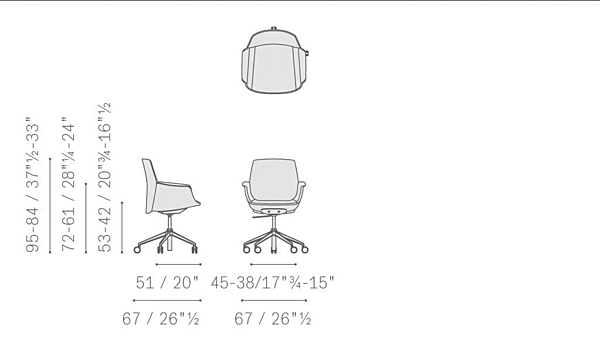 Poltrona girevole in pelle con base a 5 razze e braccioli Downtown Conference Poltrona Frau fabbrica POLTRONA FRAU dall'Italia. Foto №6