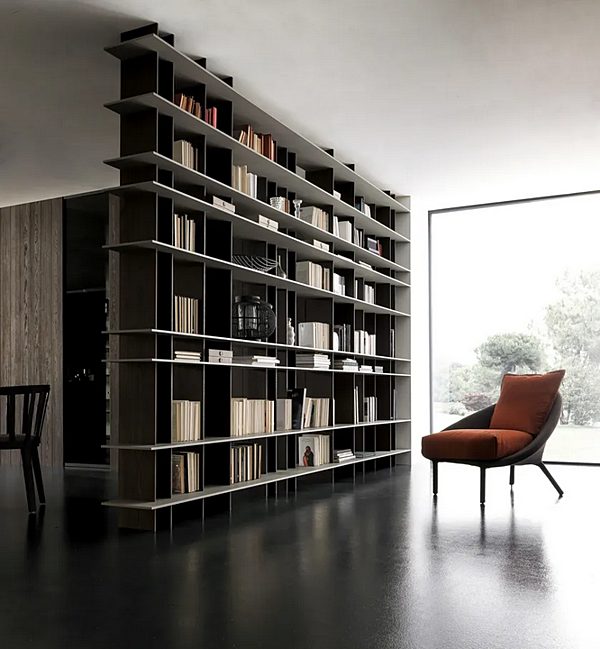 Libreria bifacciale da terra a soffitto in eucalipto MODULNOVA Blade fabbrica Modulnova dall'Italia. Foto №6