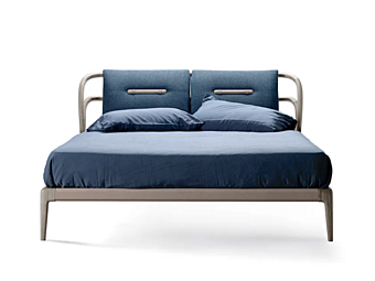 Letto matrimoniale in legno massello con testata imbottita DALE Smusso P 630