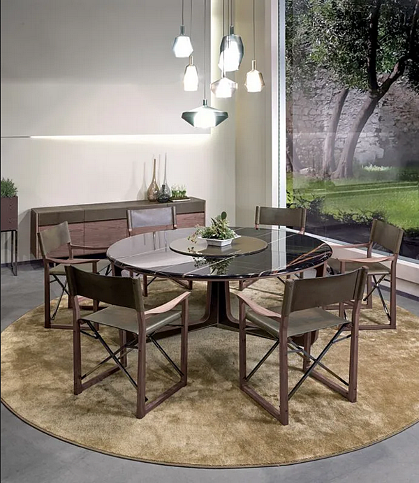 Tavolo da pranzo rotondo in marmo con lazy susan I 4 Mariani Ascot fabbrica i 4 Mariani dall'Italia. Foto №9