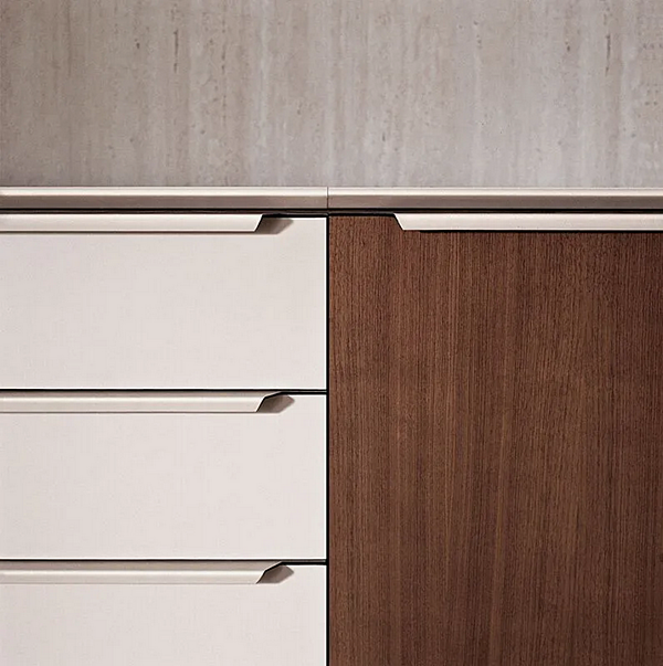 Scrivania esecutiva rettangolare in legno con piano in pelle I 4 Mariani Paso Doble fabbrica i 4 Mariani dall'Italia. Foto №5