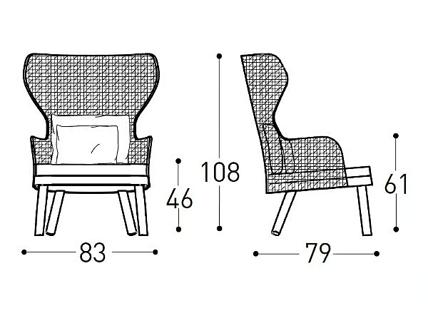 Poltrona da giardino con braccioli in corda VARASCHIN collezione Emma 23655, 23656, 23657, 23658 fabbrica VARASCHIN dall'Italia. Foto №15