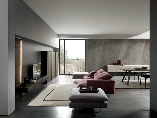 Sistema TV a parete in legno Eucalyptus MODULNOVA fabbrica Modulnova dall'Italia. Foto №2