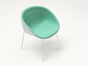 Sedia da giardino impilabile con rivestimento PAOLA LENTI Amable B129AE