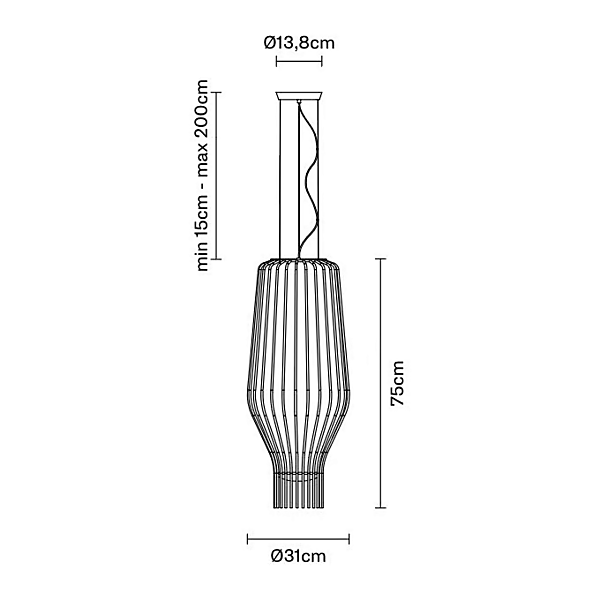 Lampada a sospensione in vetro soffiato Fabbian collezione Saya F47 A17 19 25 fabbrica Fabbian dall'Italia. Foto №4