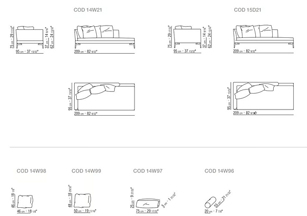 Letto day in tessuto con copertura rimovibile Feel Good Ten FLEXFORM fabbrica FLEXFORM dall'Italia. Foto №3