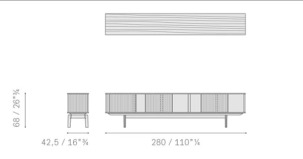 Mobile TV in legno di rovere POLTRONA FRAU collezione Lloyd fabbrica POLTRONA FRAU dall'Italia. Foto №6