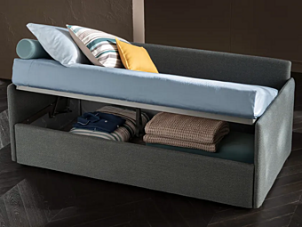 Divano letto convertibile in tessuto teddy con spazio di stoccaggio Altrenotti Divano letto convertibile in tessuto teddy con spazio di stoccaggio Altrenotti fabbrica Altrenotti dall'Italia