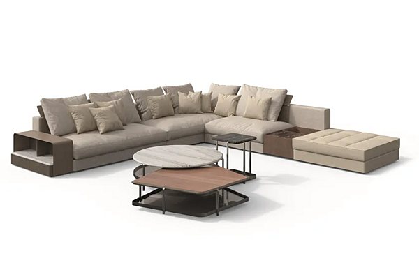 Divano modulare angolare in tessuto con chaise longue Skyline GIORGETTI fabbrica GIORGETTI dall'Italia. Foto №5