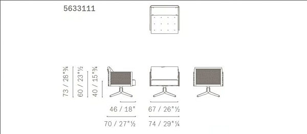 Poltrona girevole con base a 4 razze in tessuto Clayton Poltrona Frau fabbrica POLTRONA FRAU dall'Italia. Foto №8