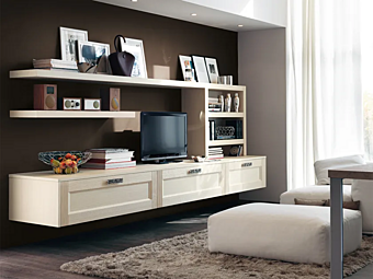 Muro di stoccaggio in legno massello Georgia LUBE CUCINE fabbrica LUBE CUCINE dall'Italia