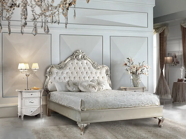 Letto matrimoniale in legno con testiera imbottita CASA +39 VIVALDI 503, 504 fabbrica CASA +39 dall'Italia. Foto №2