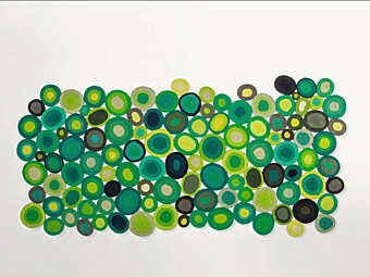 Tappeto geometrico fatto a mano in tessuto PAOLA LENTI Ellissi fabbrica PAOLA LENTI dall'Italia