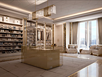 Armadio walk-in modulare in legno Bizzotto Italia collezione Symphony Infinity