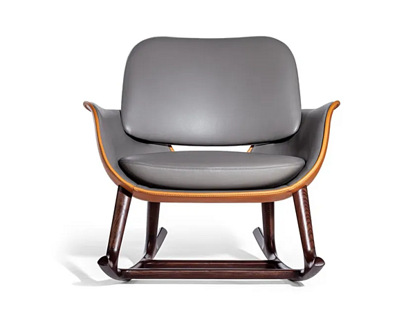 Poltrona a dondolo con braccioli in tessuto Martha Poltrona Frau fabbrica POLTRONA FRAU dall'Italia. Foto №1