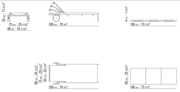 Lettino prendisole reclinabile in Batyline FLEXFORM collezione Atlante Light 2A4G9 fabbrica FLEXFORM dall'Italia. Foto №12