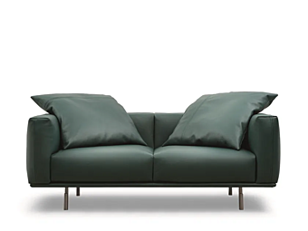 Divano in pelle a due posti con copertura removibile Binario Flou Divano in pelle a due posti con copertura removibile Binario Flou fabbrica Flou dall'Italia