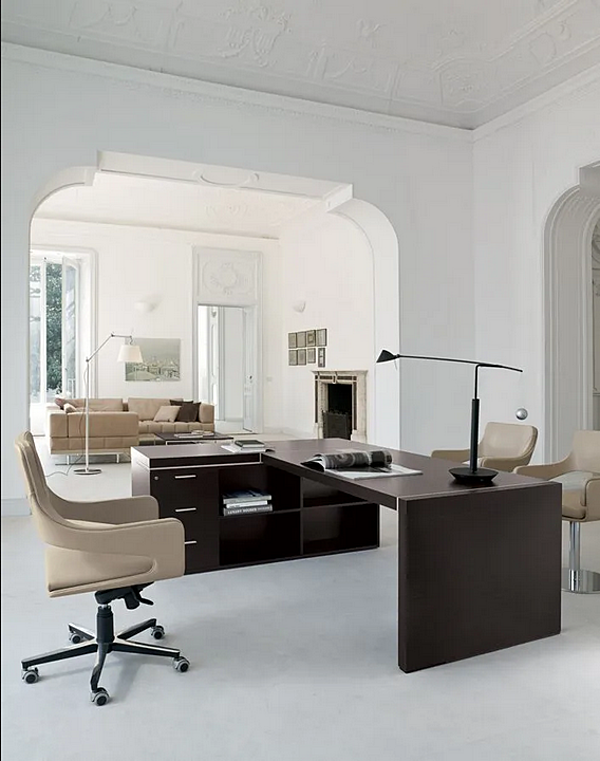 Scrivania executive in legno a forma di L con cassetti Blade i 4 Mariani fabbrica i 4 Mariani dall'Italia. Foto №10