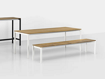 Tavolo da giardino rettangolare in teak slattato Kristalia fabbrica Kristalia dall'Italia