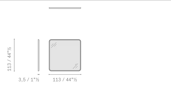 Specchio quadrato con cornice in legno POLTRONA FRAU DUO fabbrica POLTRONA FRAU dall'Italia. Foto №3