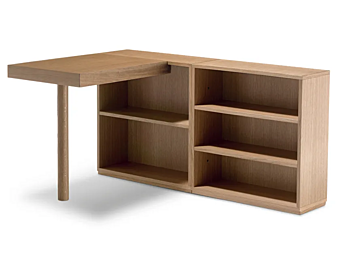 Scrivania angolare in legno con libreria CASSINA LC16 016